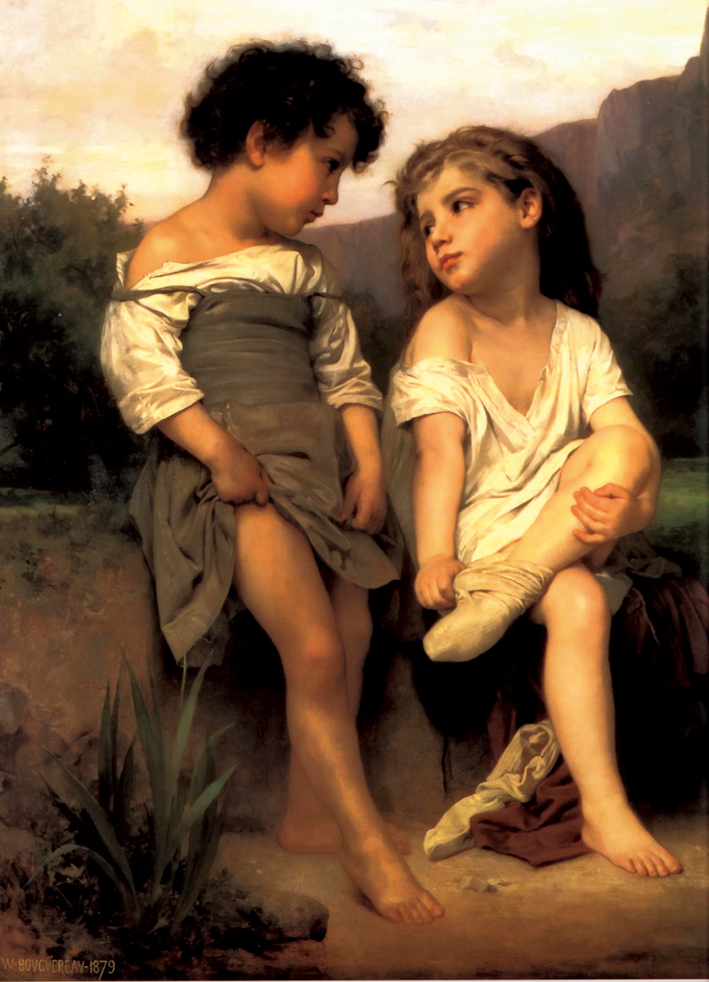  阿道夫·布格罗 Adolphe Bouguereau —— 溪边